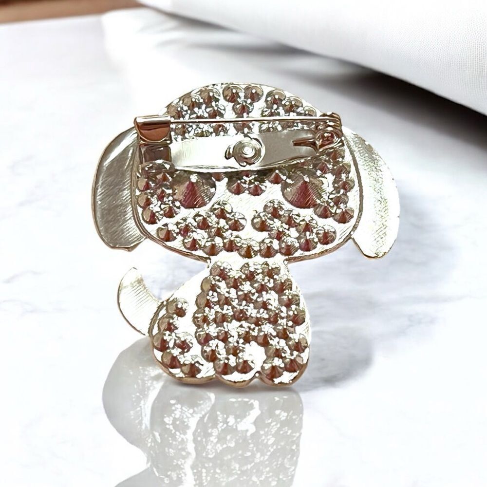 🤯5/$25🤯 Silver Tone Rhinestone Dog Brooch - Picture 3 of 4
